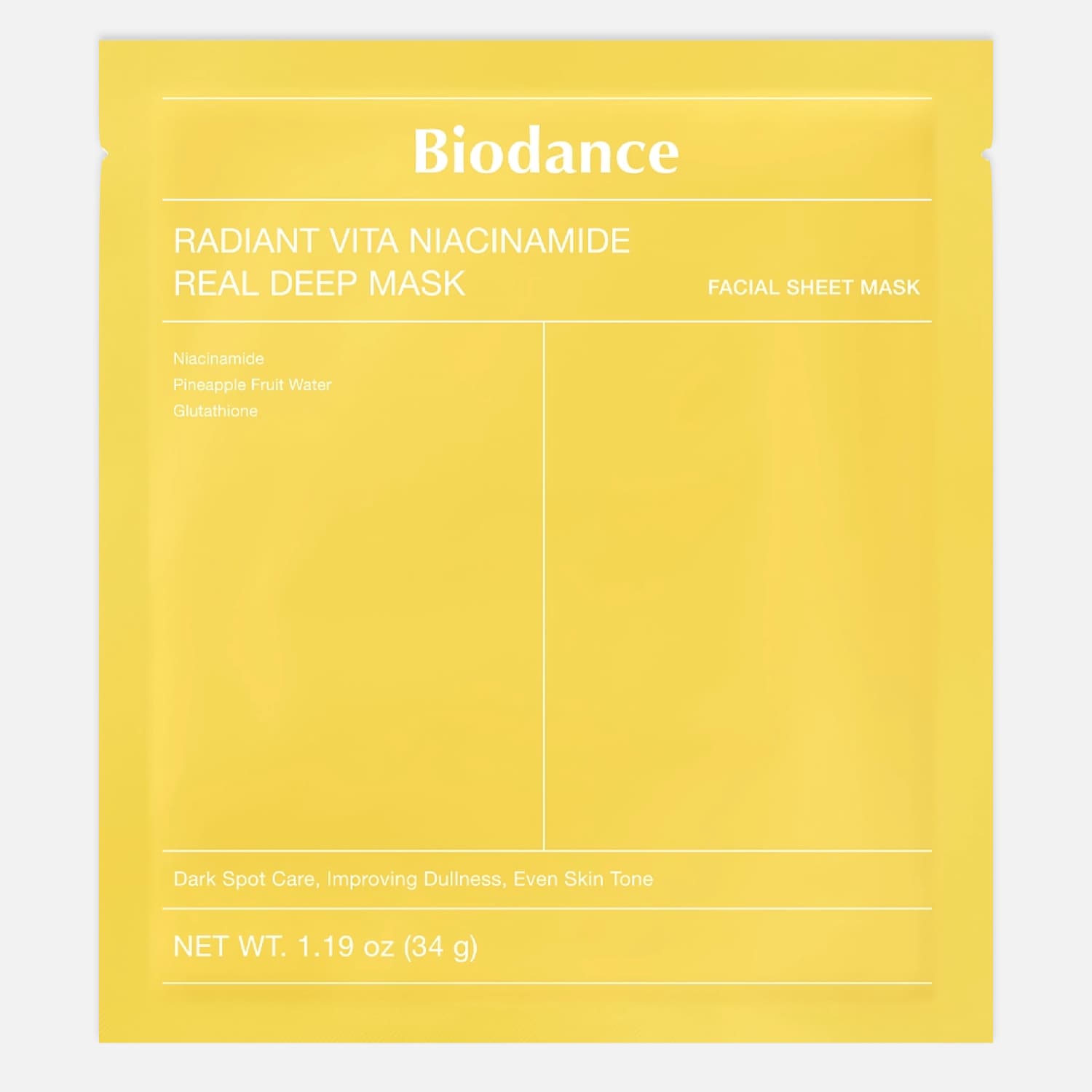 Öine hüdrogeelmask C-vitamiini ja niatsiinamiidiga BIODANCE Radiant Vita Niacinamide Real Deep Mask, 1 tk 2